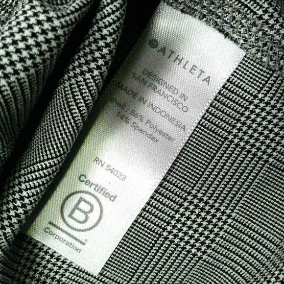 ATHLETA Plaid Skyline Women's Skinny Pant Size:2 Black Gray - Picture 4 of 4